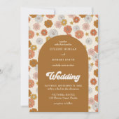 Retro groovy stoffig sinaasappel ivoor bruin najaa kaart (Voorkant)