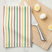 Retro groovy strepen theedoek (Quarter Fold)