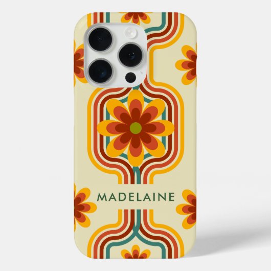 Retro Groovy Stripes Cool Daisy Case-Mate iPhone Case (Achterkant)