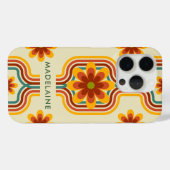 Retro Groovy Stripes Cool Daisy Case-Mate iPhone Case (Achterkant (horizontaal))