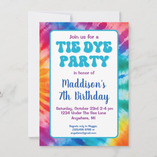 Retro Groovy Stropdas Die Verjaardag Kaart (Voorkant)