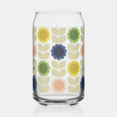 Retro Groovy Summer Flowers Stems Blikvorm Glas (Voorkant)