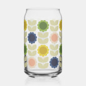 Retro Groovy Summer Flowers Stems Blikvorm Glas (Achterkant)
