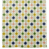 Retro Groovy Summer Flowers Stems Douchegordijn (Voorkant)