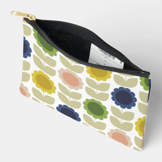 Retro Groovy Summer Flowers Stems Etui (Open)