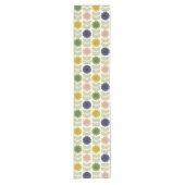 Retro Groovy Summer Flowers Stems Korte Tafelloper (Voorkant)