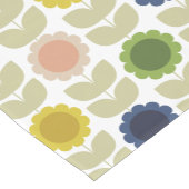 Retro Groovy Summer Flowers Stems Korte Tafelloper (Hoek)