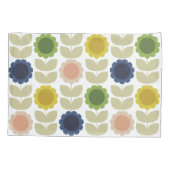 Retro Groovy Summer Flowers Stems Kussensloop (Achterkant-Links)