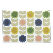 Retro Groovy Summer Flowers Stems Kussensloop (Achterkant-Rechts)