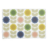 Retro Groovy Summer Flowers Stems Kussensloop (Voorkant-Rechts)