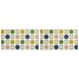 Retro Groovy Summer Flowers Stems Kussensloop