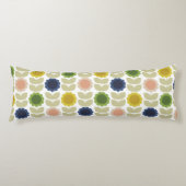 Retro Groovy Summer Flowers Stems Lichaamskussen (Voorkant)