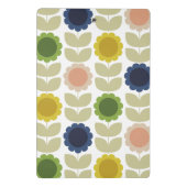 Retro Groovy Summer Flowers Stems Mini Klembord (Achterkant)