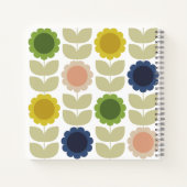 Retro Groovy Summer Flowers Stems Notitieboek (Achterkant)