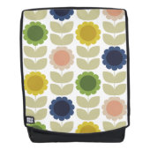 Retro Groovy Summer Flowers Stems Rugtassen (Voorkant)