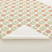 Retro Groovy Summer Flowers Stems Sherpa Deken (3/4)