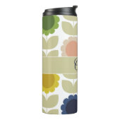 Retro Groovy Summer Flowers Stems Thermosbeker (Gedraaid links)