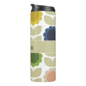 Retro Groovy Summer Flowers Stems Thermosbeker (Geroteerd rechts)