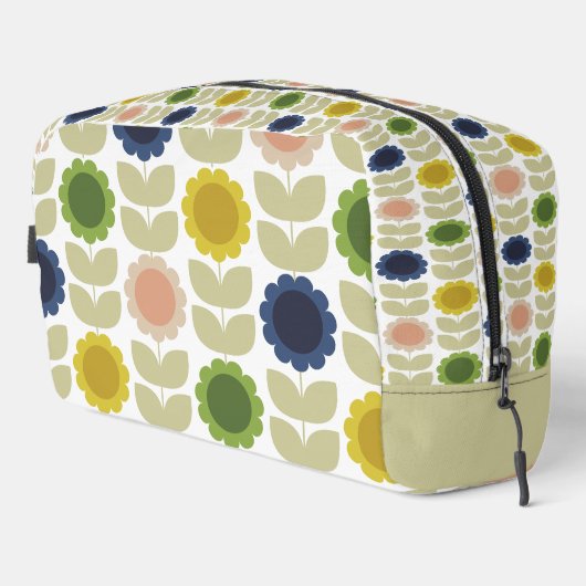 Retro Groovy Summer Flowers Stems Toilettasje (Rechterhoek)