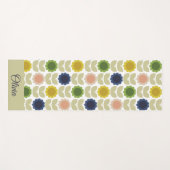 Retro Groovy Summer Flowers Stems Yogamat (Voorkant (horizontaal))