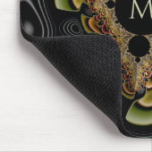 Retro Groovy Sunflower Fractal Abstract Monogram Muismat (Hoek)