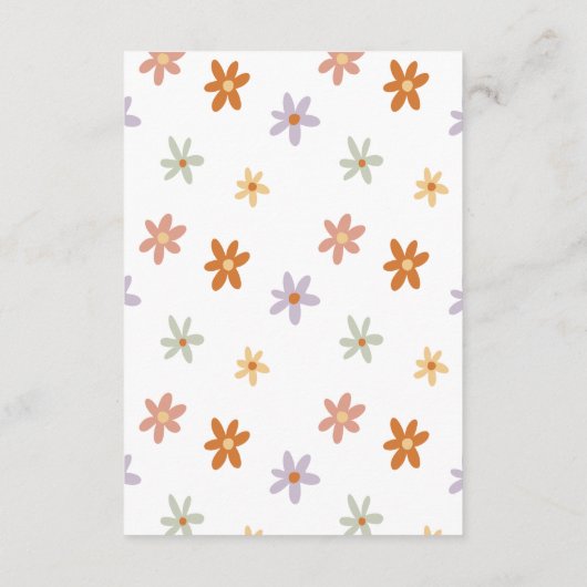 Retro Groovy Sunshine Meisje Verjaardagsfeest Bedankkaart (Achterkant)