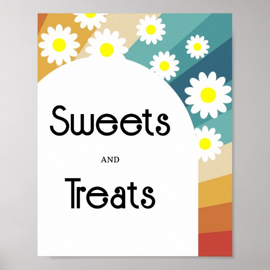 Retro Groovy - Sweets and Treats baby shower Poster (Voorkant)
