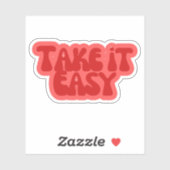 Retro Groovy "Take It Easy" Aesthetische Sticker | (Vel)