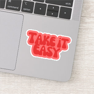 Retro Groovy "Take It Easy" Aesthetische Sticker  