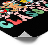 Retro Groovy Teacher Christmas Rockin' Around The  Poster (Hoek)