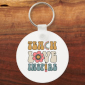 Retro Groovy Teacher Inspirational Happy Ck To Sch Sleutelhanger (Voorkant)