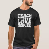 Retro Groovy Teacher Inspirerend Happy Back to S T-shirt (Voorkant)