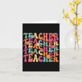 Retro Groovy Teacher Inspirerend Happy CK naar SCH Kaart (Gele Bloem)