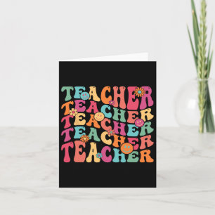 Retro Groovy Teacher Inspirerend Happy CK naar SCH Kaart