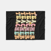 Retro Groovy Teacher Inspirerend kleurrijke CK to Fleece Deken (Voorkant (Horizontaal))