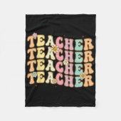 Retro Groovy Teacher Inspirerend kleurrijke CK to Fleece Deken (Voorkant)