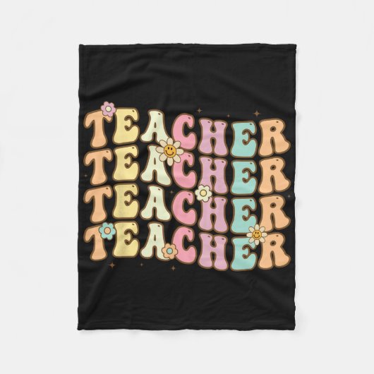 Retro Groovy Teacher Inspirerend kleurrijke CK to Fleece Deken (Voorkant)