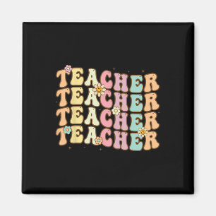Retro Groovy Teacher Inspirerend kleurrijke CK to Magneet