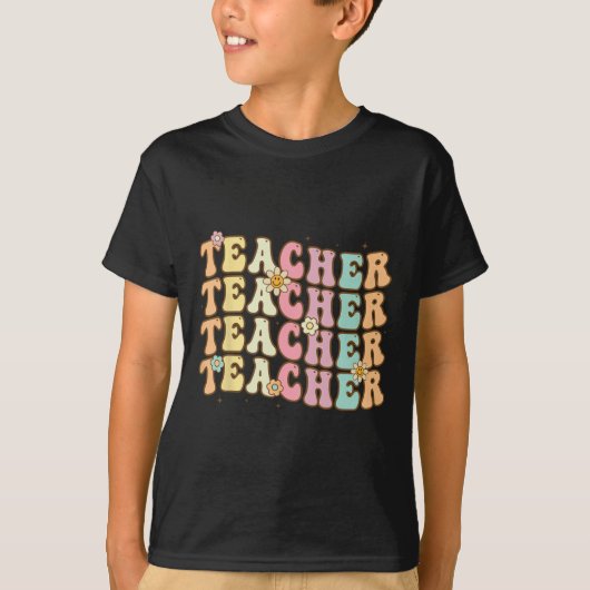 Retro Groovy Teacher Inspirerend kleurrijke CK to T-shirt (Voorkant)