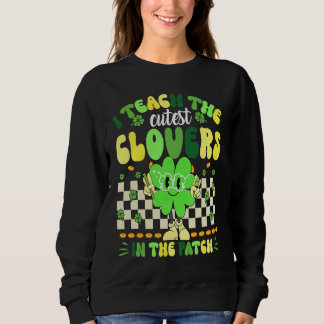 Retro Groovy Teacher  St Patricks Day Shamrock Trui