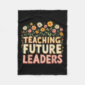 Retro Groovy Teaching Future Leaders Tees Flower P Fleece Deken (Voorkant)