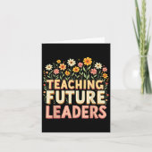 Retro Groovy Teaching Future Leaders Tees Flower P Kaart (Voorkant)
