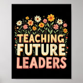 Retro Groovy Teaching Future Leaders Tees Flower P Poster (Voorkant)