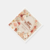 Retro groovy terracotta blush salie 80e verjaardag servet (Hoek)