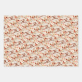 Retro groovy terracotta bordeaux blush 30 jaar inpakpapier vel (Voorkant)