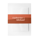 Retro Groovy Terracotta en Oranje Boho Wedding Uitnodigingen Wikkel (Voorkant Voorbeeld)