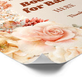 Retro groovy terracotta herfst bloemenboeken voor poster (Hoek)