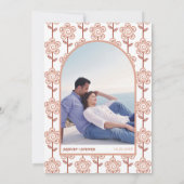 Retro groovy terracotta jaren 70 geïnspireerd huwe kaart (Achterkant)