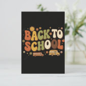Retro Groovy Terug naar School Ontwerp Bedankkaart (Staand voorkant)