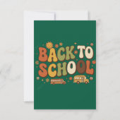 Retro Groovy Terug naar School Ontwerp Bedankkaart (Achterkant)